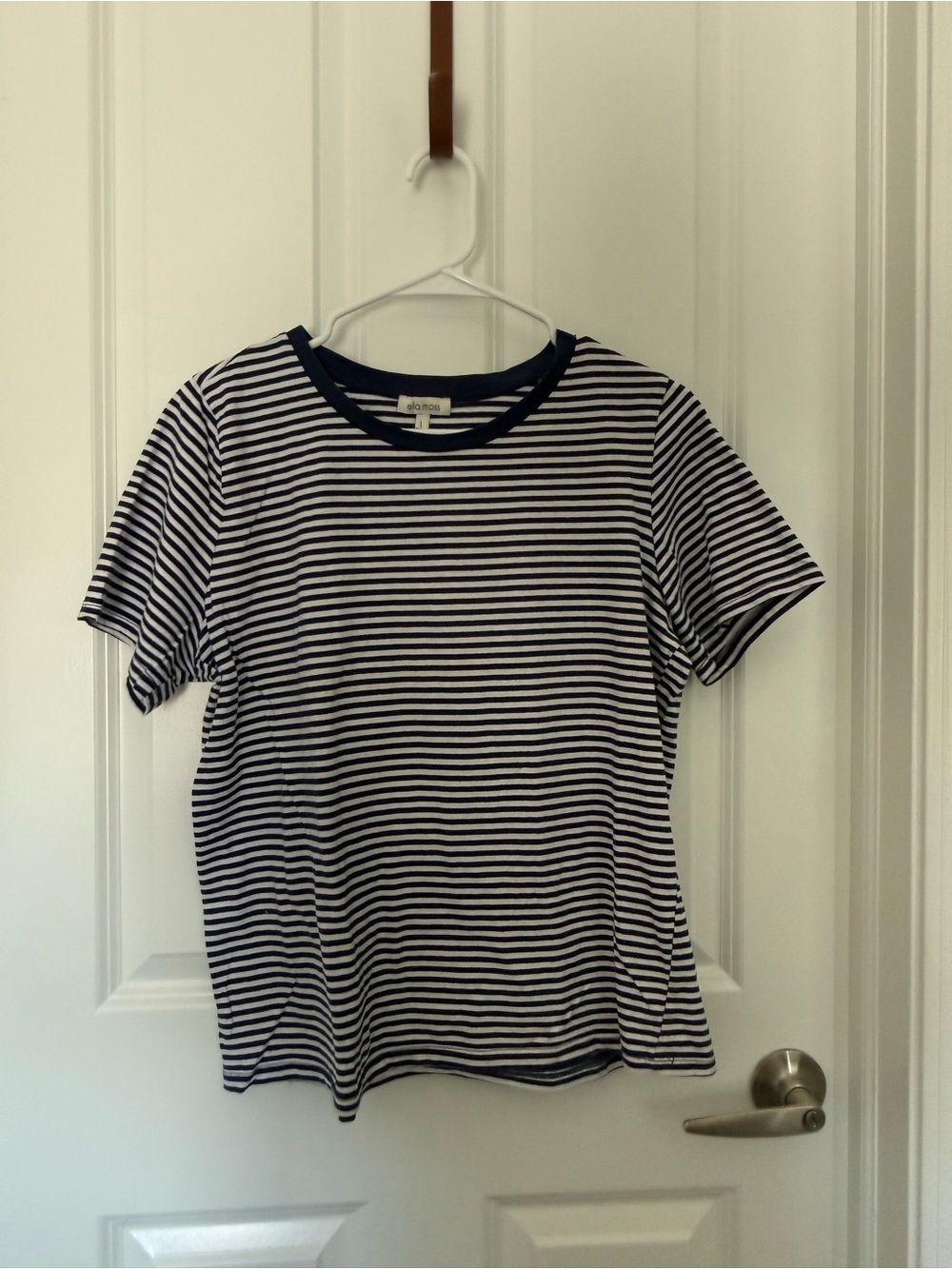 Ella Moss Navy and White Striped Tee